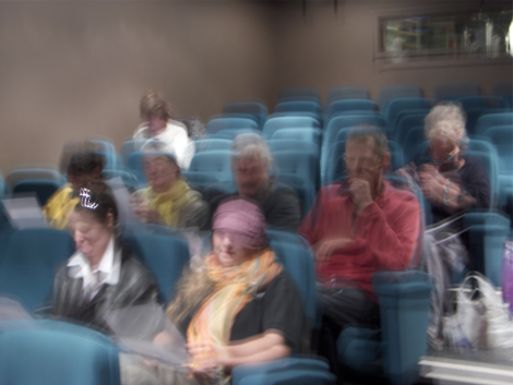 Stuart Moore's photo of some of teh audience at the Plymouth Arts Centre Cinema, for the screening of One Minute volume 4