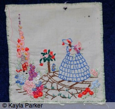 Embroidery square sewn by my mother when she was a child